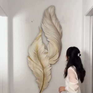 "Ethereal Grace: Artistic Feather Wall Décor for Modern Spaces"