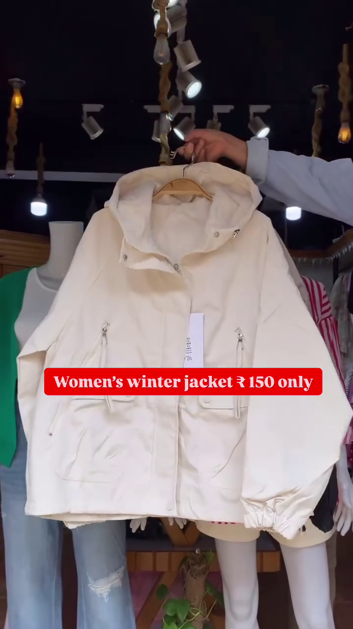 Women's Black Winter Jacket π€ Hooded Zip-Up with Pockets β Cozy & Minimal - Image 3
