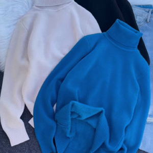 ❄️ Cozy Fur-Cuff Turtleneck Sweater – Multi-Color Warmth & Style