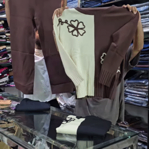 🍂 Cozy Chic Floral Co-Ord Set – Brown & Black Elegance 🌸✨