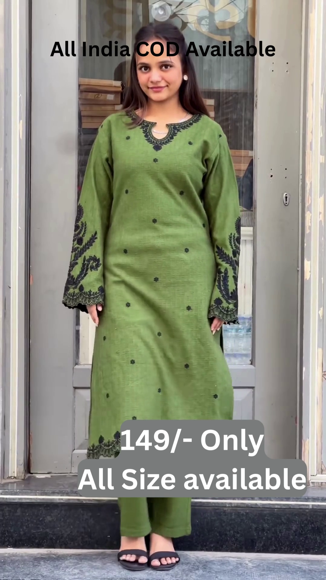Elegant Olive Ethnic Suit Set with Embroidered Dupatta πΏβ¨ - Image 3